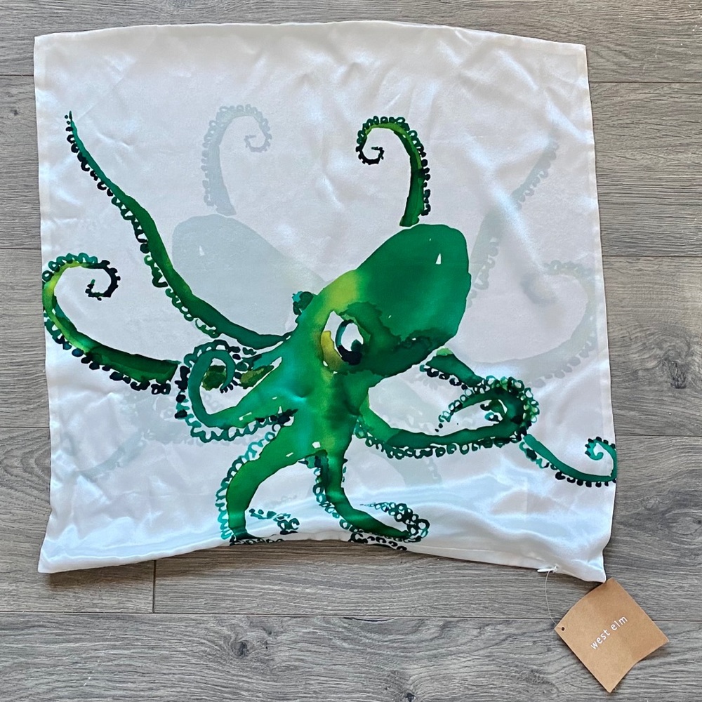 NWT West Elm silkscreen octopus 20X20 pillow cover